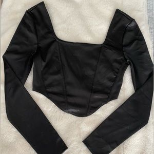 H&M Long Sleeve Corset Crop Top